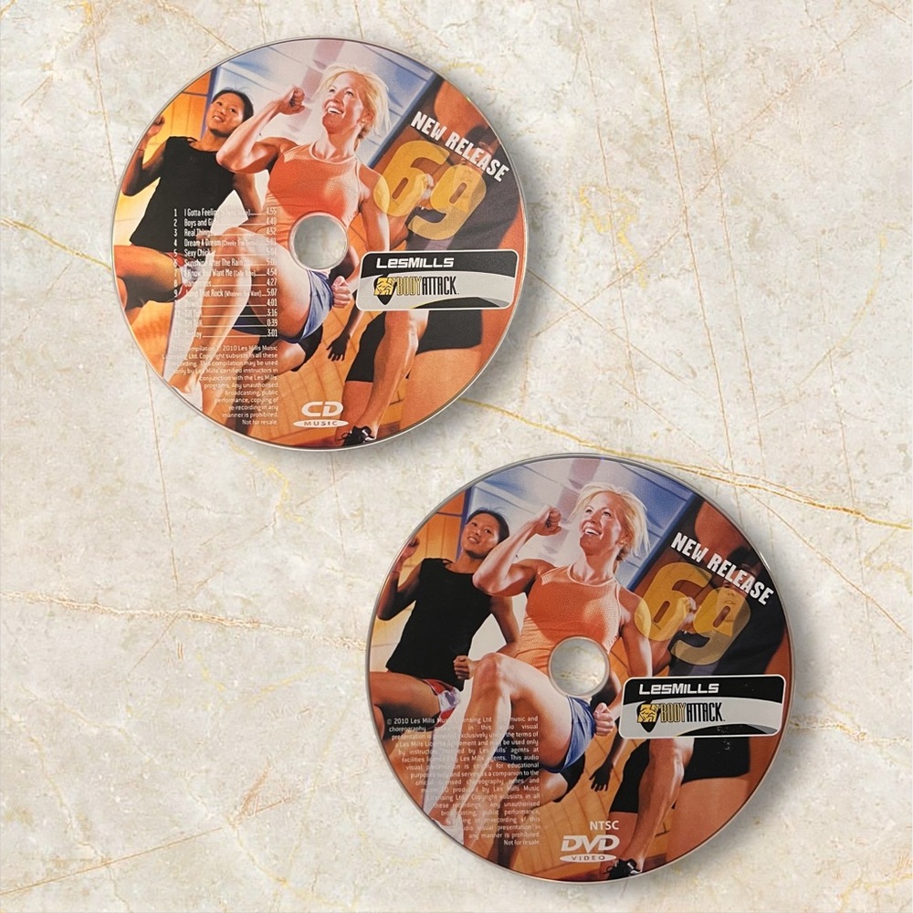 Les Mills BODYATTACK 69 CD, DVD, & Choreography Booklet